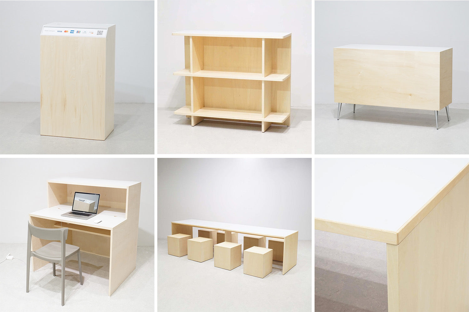 滑らかな木目と優しい色合い。シナ合板の什器特集