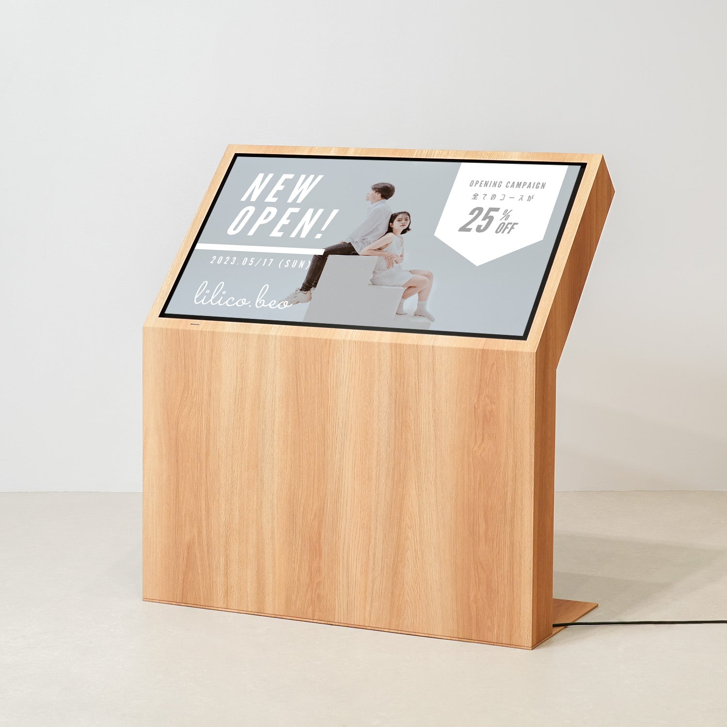 筐体型タッチディスプレイ 43インチ オーク木目調 DST43K2OK