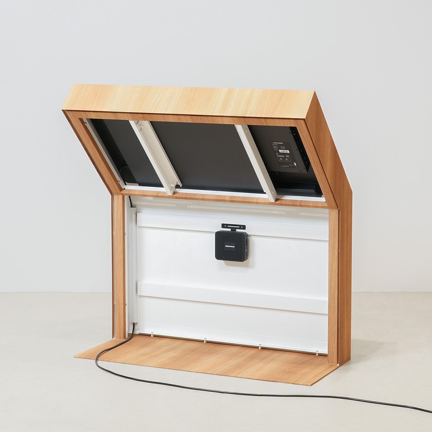 筐体型タッチディスプレイ 43インチ オーク木目調 DST43K2OK