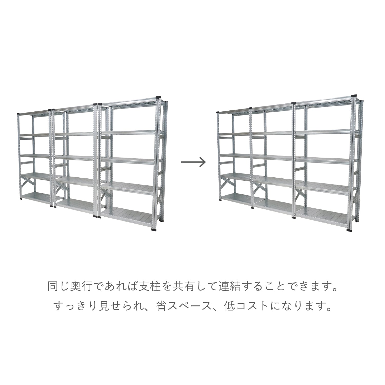 スチールハンガーラック 幅98cm 高さ184㎝【連結用】