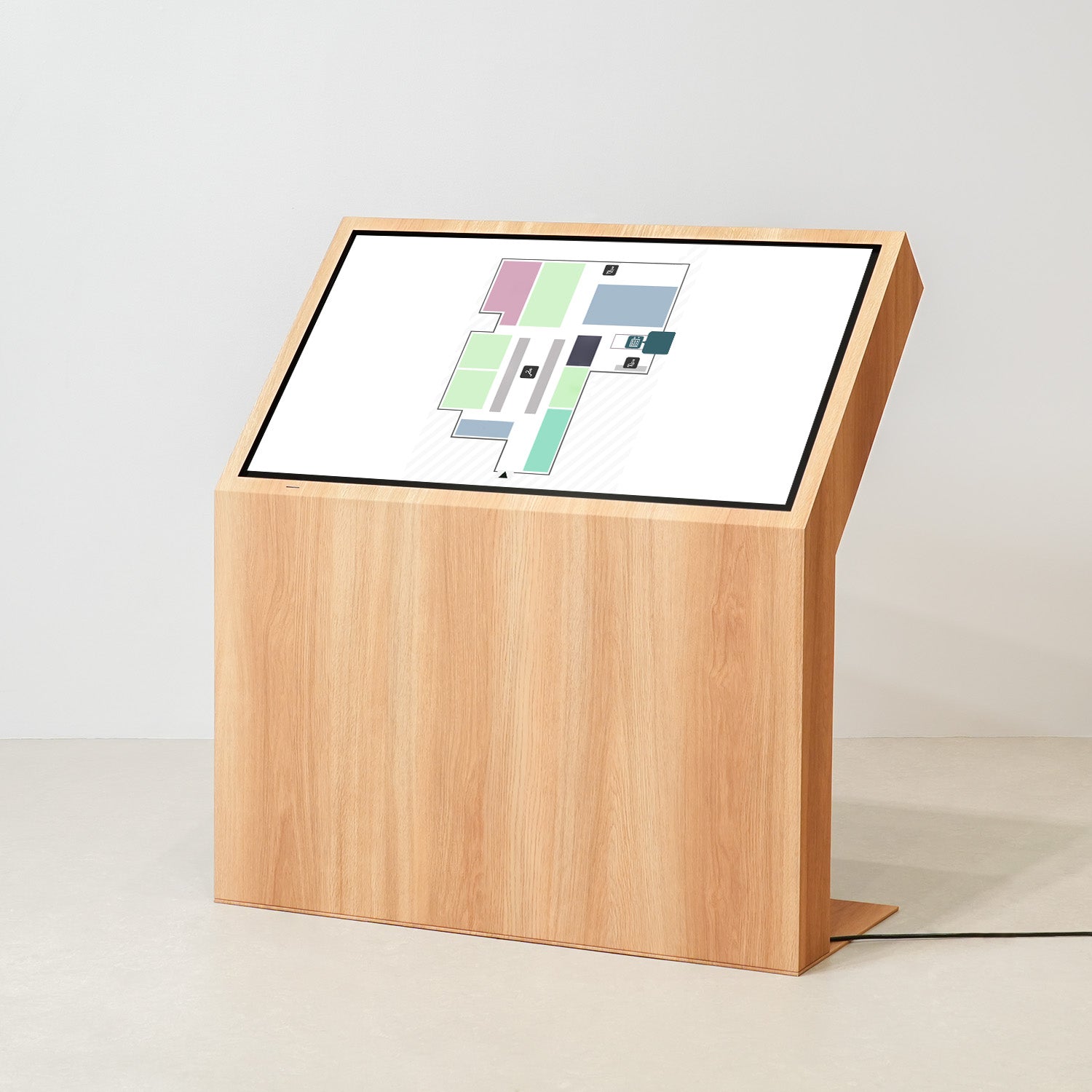 筐体型タッチディスプレイ 43インチ オーク木目調 DST43K2OK