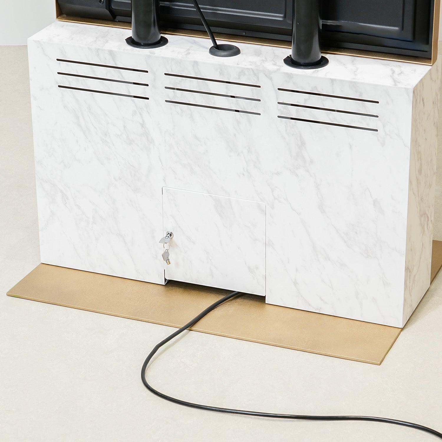 デジタルサイネージ 55インチ 真鍮ゴールド調 × 大理石調 DSB55HT2BRMR