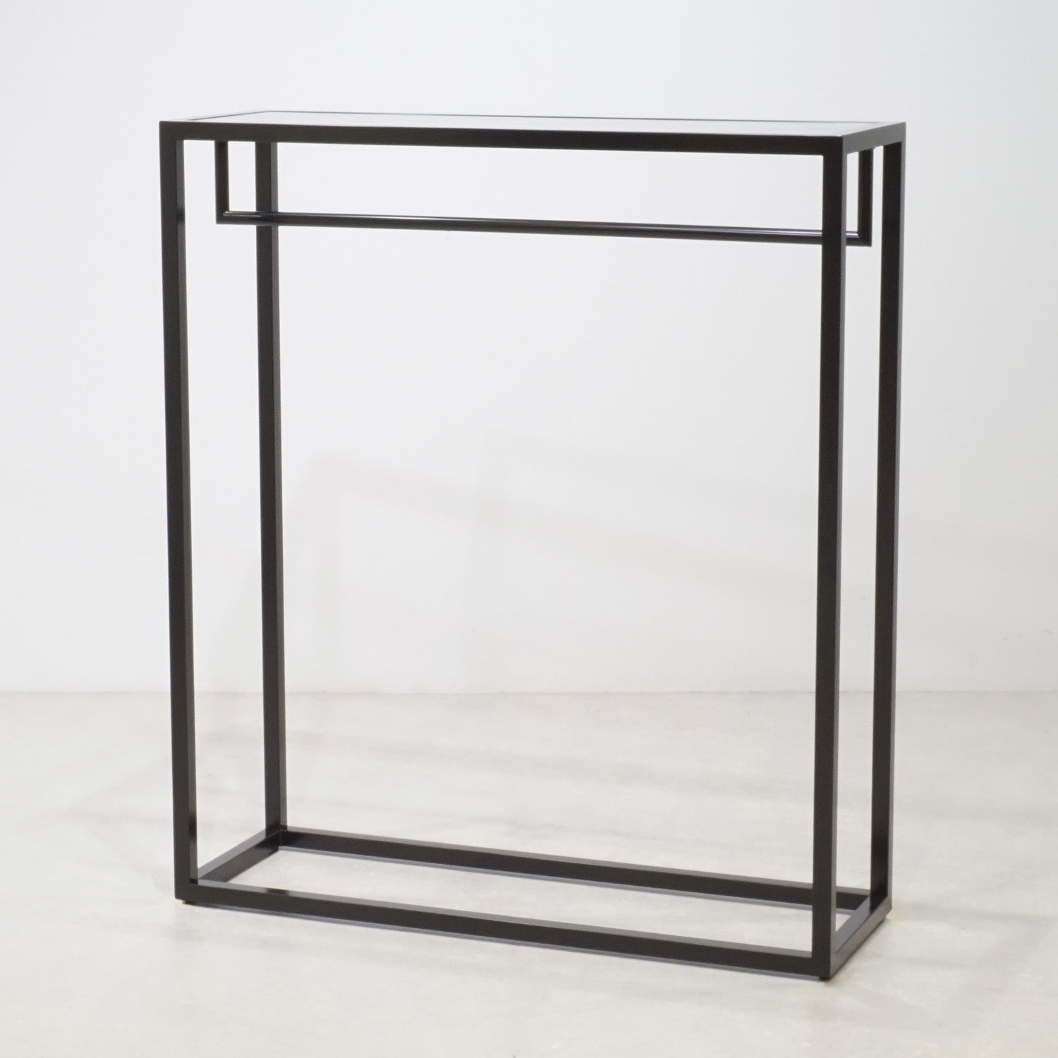 ハンガーラック・オープンシェルフスタイル・黒・木製・金属製 akaneashop_ny400